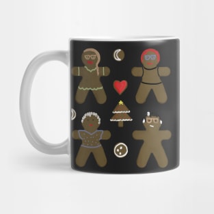 Gingerbread Family, Hipster Glasses Edition - Christmas/Yule Decorations Mug